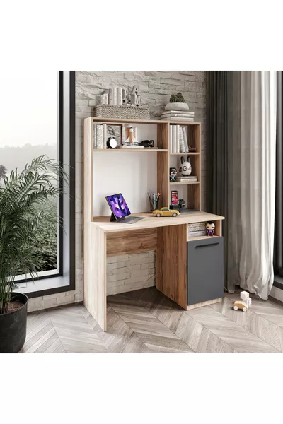 Set per cameretta dei bambini di Izmir, completamente in MDF Flora e antracite