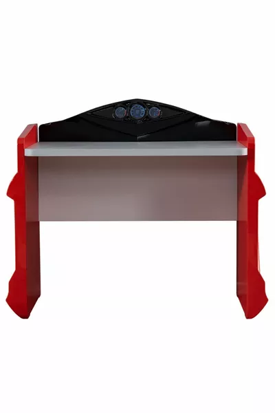 Camera dei bambini - Letto con carrello Jaguar a vento - Armadio a 3 ante Sport, Scrivania - Rosso