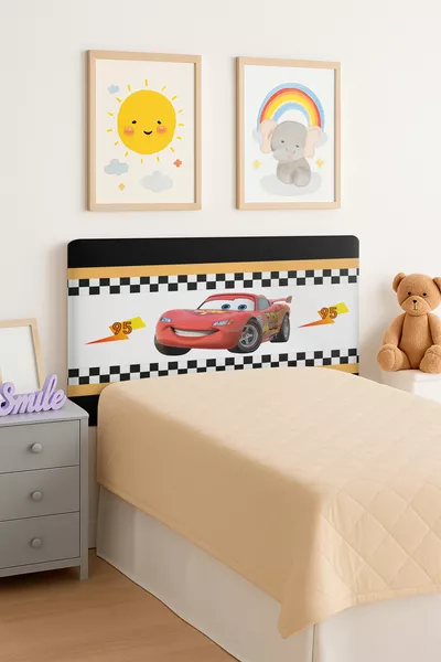 Copertura per testiera di letto per bambini con motivo Saetta McQueen