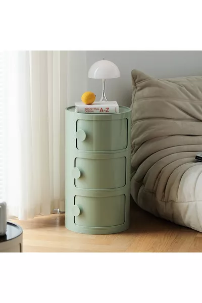 دورو منضدة جانبية بثلاث أدراج باللون الأخضر