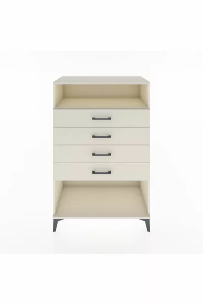 خزانة هايبريون رف واحد بأربع أدراج - عقيق القمر