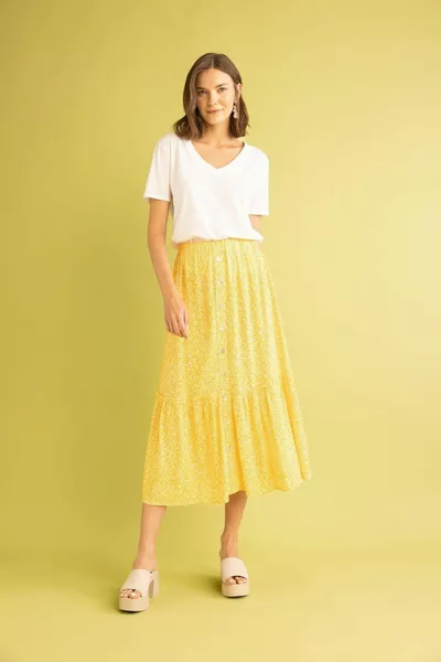 Desenli A Kesim Midi Etek hs