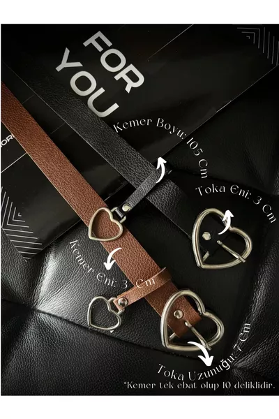 حزام نسائي أساسي بقلادة قلب، حزام بدلة، حزام فستان، حزام قميص، عرض فرصة من قطعتين