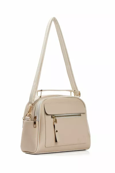 حقيبة يد وكتف نسائية بثلاثة أقسام وحمالة على شكل صليب