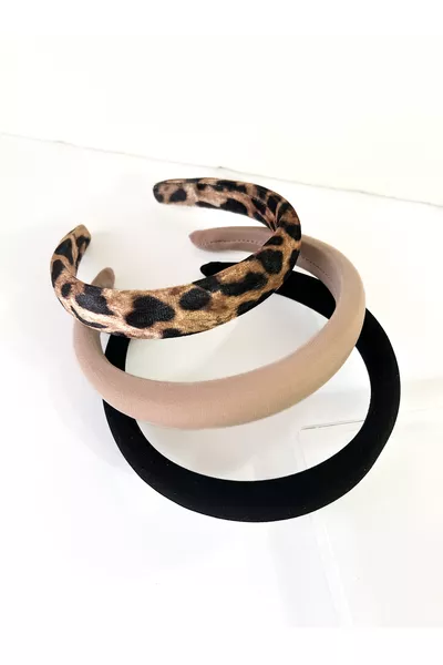 3-piece leopard velvet and satin crown set