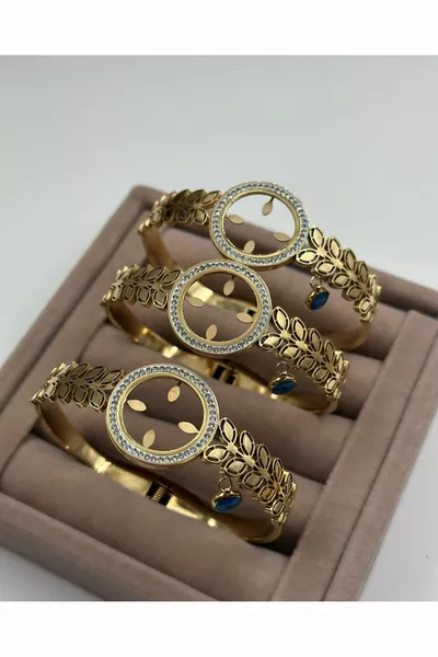 L Çелик не тускнеет, браслет на четверть с оберегом в виде синего глаза (гарантия от импортера 2 года)