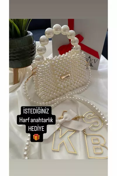 Mini Pearl Bag - Pearl Bead Bag - Pearl-Adorned Bag
