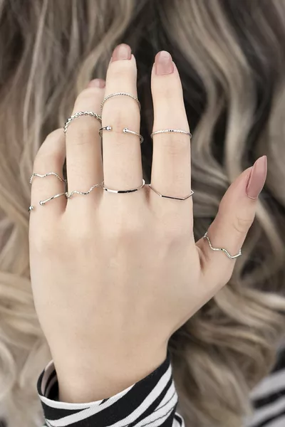 Ring Set Silver Color  Pieces 