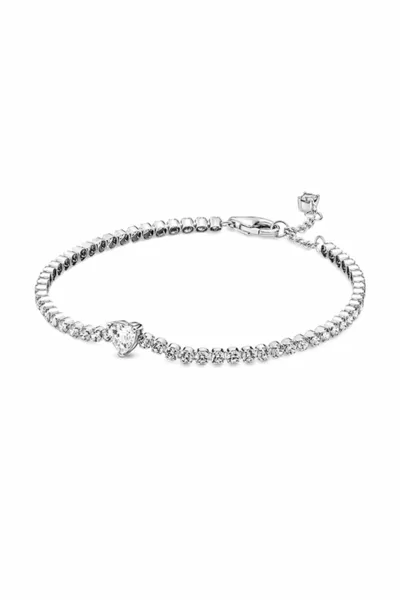 Sparkling Heart Tennis Bracelet