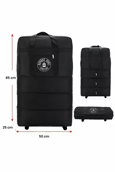 -Wheel Three-Bellows Rolling Suitcase - Jumbo Bag