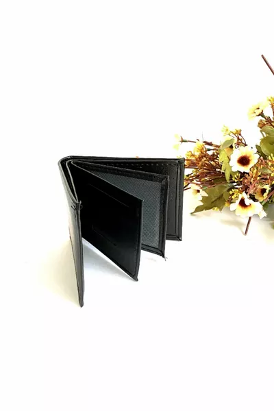 Мужской подарочный набор: черные наручные часы, ремень, кошелек, визитница, браслет