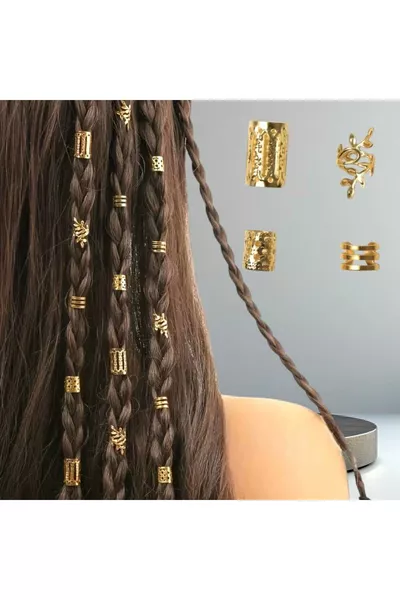 Boho-Haarring Haarohrring Blattmuster Set Lu Hair Charms (  )