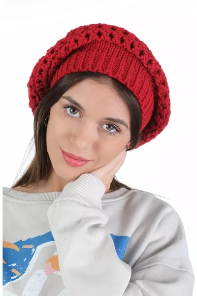 Women's Red Single-Layer Painter Beanie