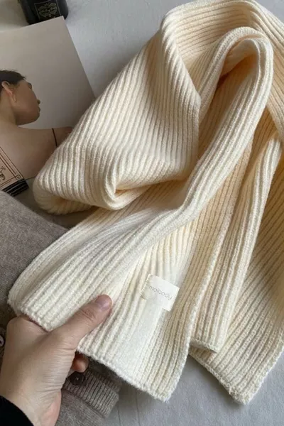 % Acryl Premium Strickschal mit Rippenmuster, Winteraccessoire