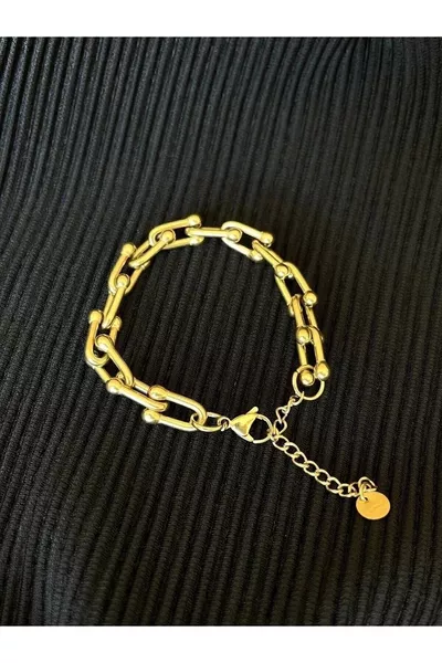 Guaranteed Certified Steel Gold Color Yalı Casanova Pelo Bracelet