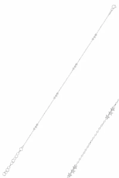 Gümüş rodyumlu zirkon taşlı kayan yıldız bileklik RODAJ