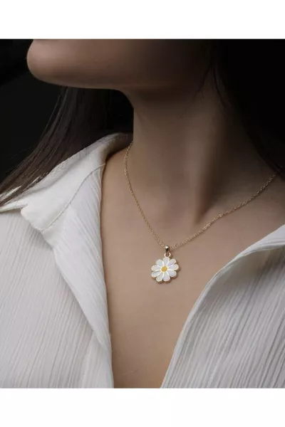 Goldbeschichtete 'Gänseblümchen' Design Halskette