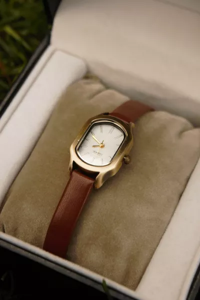 Merk Vintage Verouderd Goud Stalen Kast Minimalistisch Polshorloge