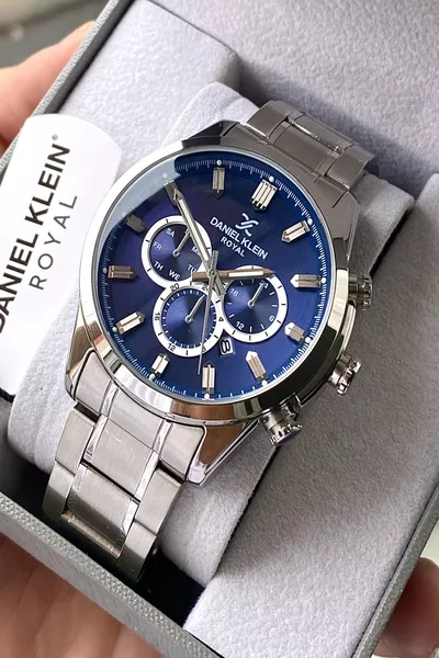 ساعة يد رجالية بسوار من الستانلس ستيل، مضمونة لمدة سنتين، مقاومة للماء حتى 3 ضغط جوي