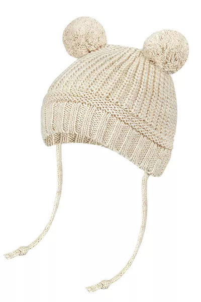 Pom-Pom Knit Baby Hat, Knit Baby Beanie ( Months)