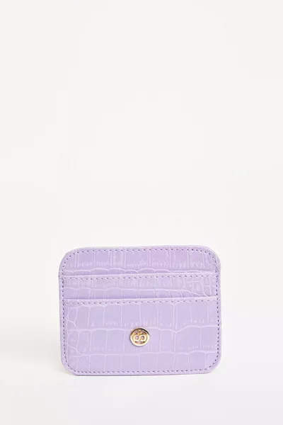 Women's Faux Leather Croco Card Holder AZNS