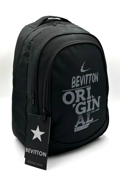 Unisex Okul Çantası Ortopedeli Siyah Okul Sırt Çantası Sport