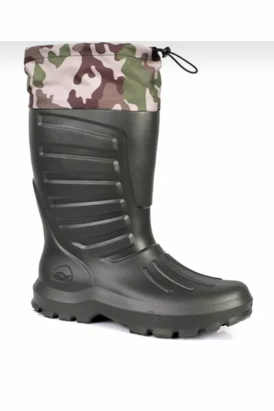 حذاء صياد أخضر كاكي ببطانة حرارية وجوارب إييفا