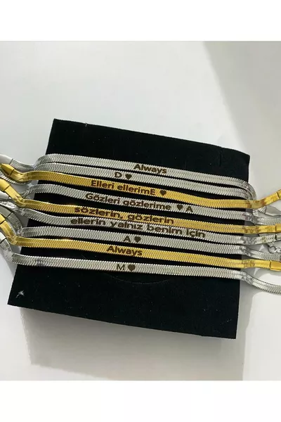 Именной итальянский браслет на заказ для пары, концептуальный подарок для возлюбленного или друга на Новый год