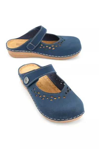 Ciabatte estive da donna con plantare interno in vera pelle e chiusura a strappo