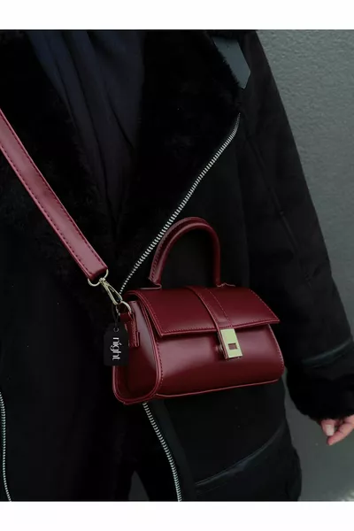 Borsa a mano e a spalla da donna Paula modello bordò