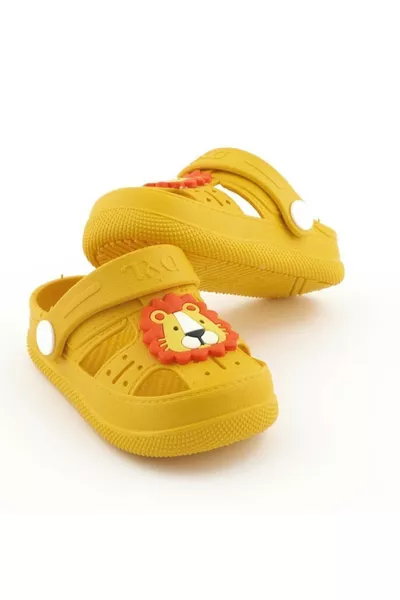 صندل أطفال مقاوم للانزلاق بنقشة الأسد 