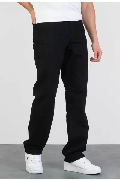 الرجال أسود مستقيم فضفاض صالح ليكرا الحرة عارضة صالح  ٪ القطن فضفاض جينز MAN