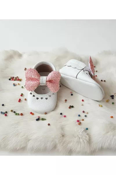 Mocassino Alice in pelle vera rosa con pietre