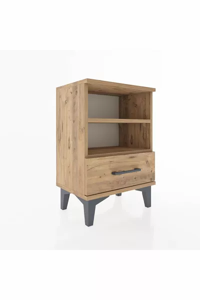 أرجس كومودينو بصندوق واحد ورفين، خشب الصنوبر