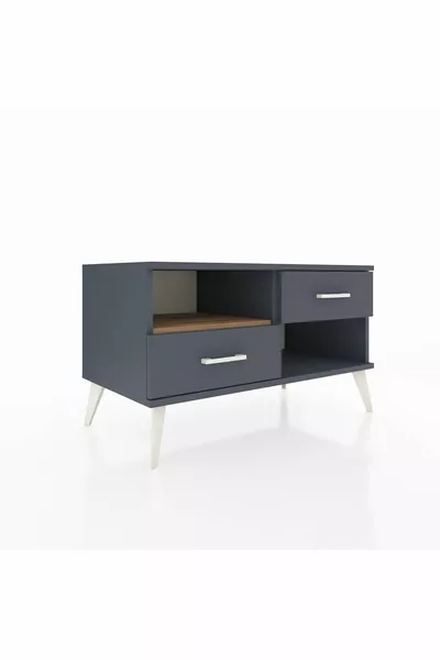 Hyperion Dresser Single Shelf 2 Drawers Anthracite-Pine/Anthracite