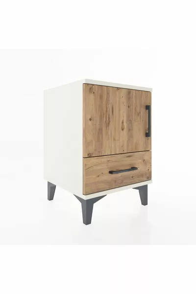 Hyperion Kommode mit einem Regal, einer Schublade und einer Tür Mondsichel-Kiefer