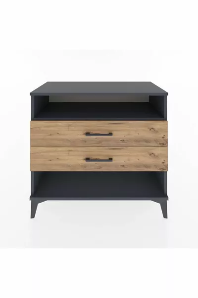 خزانة هايبرينون بدرجين ورف واحد أنثراسيت-صنوبر