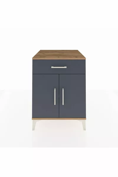 خزانة كرونوس بدرج واحد ورف واحد وغطاءان - صنوبر أنثراسيت