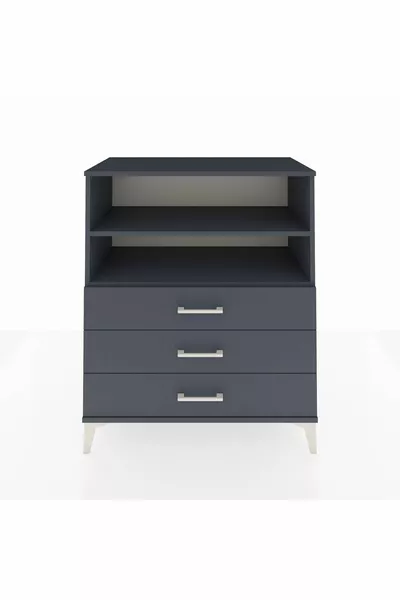 Hyperion Şifonyer 2 Raflı 3 Çekmeceli  Antrasit-Antrasit