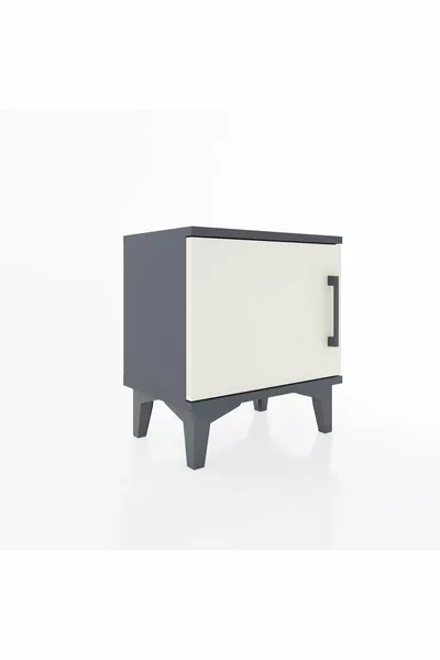 Arges Commode Single Shelf Single Door Anthracite-Crystal Grey