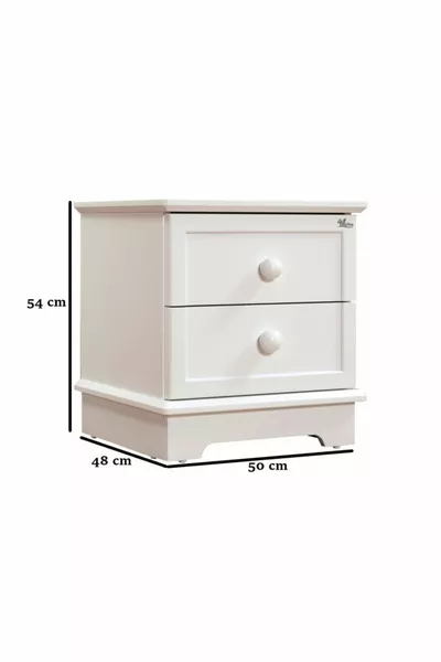 Classy White Youth Room Nightstand