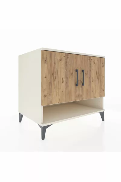 Kronos Kommode 2 Planken 2 Deuren Lichtgrijs-Plant