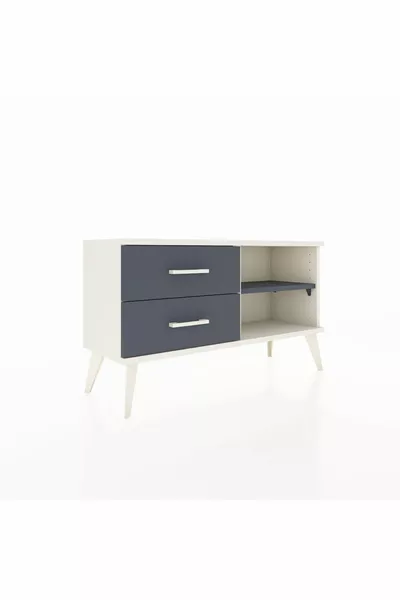 خزانة أرجس بدرجين ورف واحد بحجر العقيق - أنثراسيت