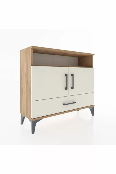 Arges Ladekast 3 Planken Met 1 Lade En 2 Deuren Den-Hout Opaal