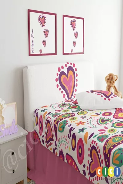 Чехол для основы с разноцветными сердечками