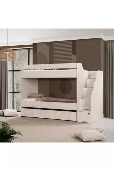 مجموعة سرير بطابقين ثلاثي القصة