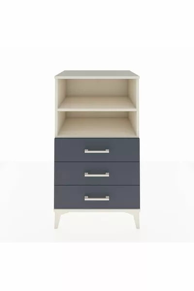 Комод Hyperion с 2 полками и 3 ящиками, Лунный камень-Антрацит