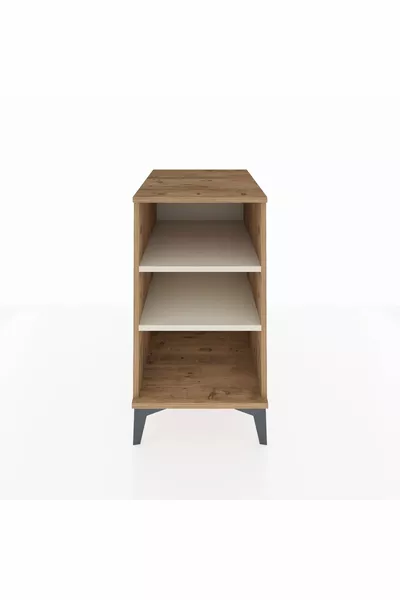 خزانة جانبية كرونوس ذات رفين من خشب الصنوبر وحجر العقيق