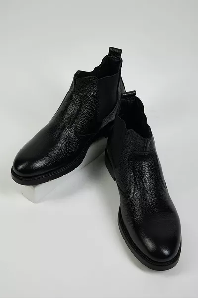 Herren Schwarze Tonny Schwarze Casual Fit Herren Stiefel aus echtem Leder