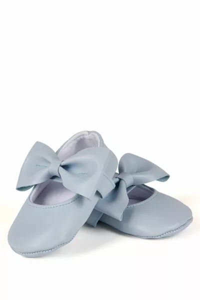 Blue Baby Girl Балетки из искусственной кожи с бантом Обувь первого шага